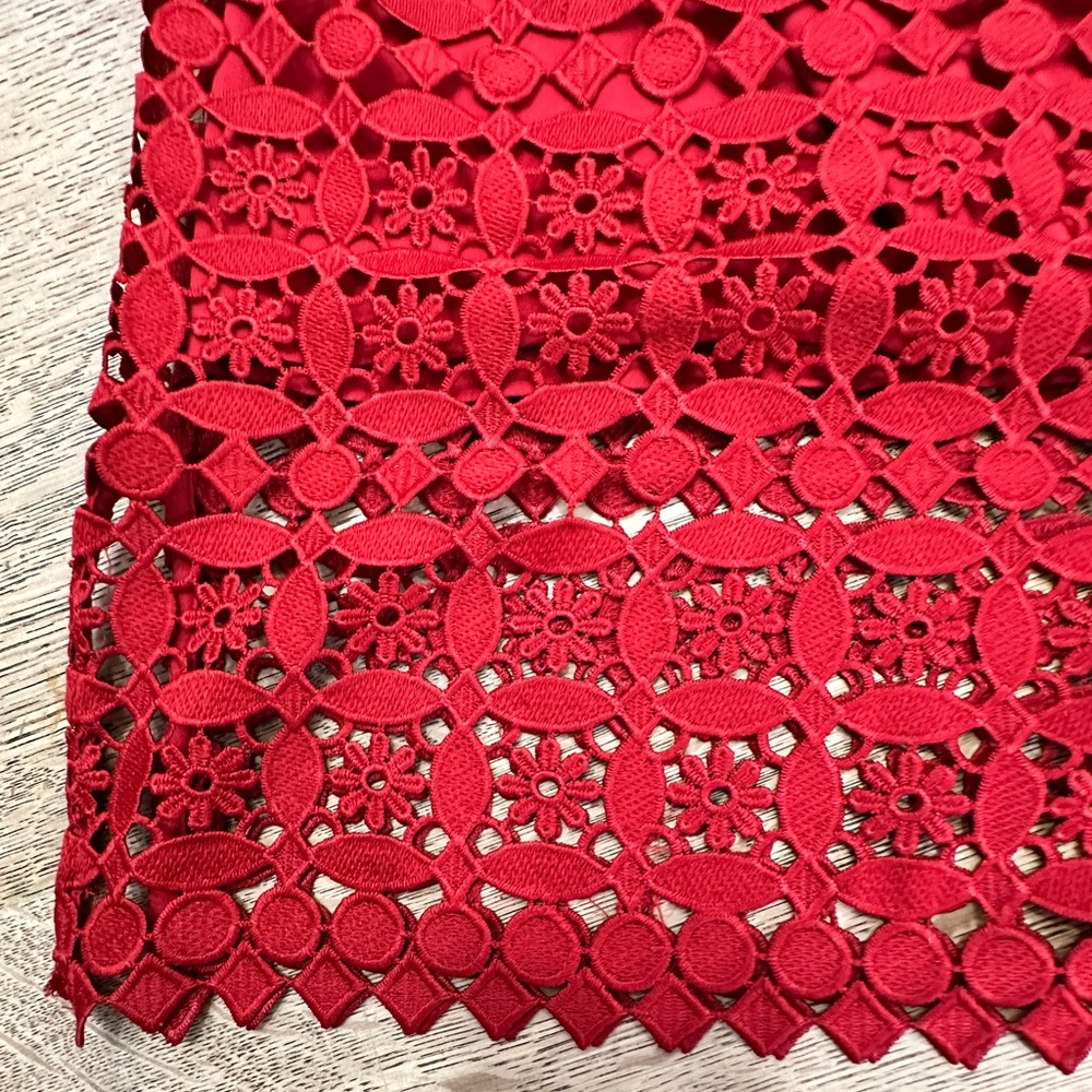 Lili’s Closet Crochet Red Lace Midi Skirt Small - Picture 5 of 15